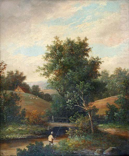 Fisherman on the River Bank, William Yates